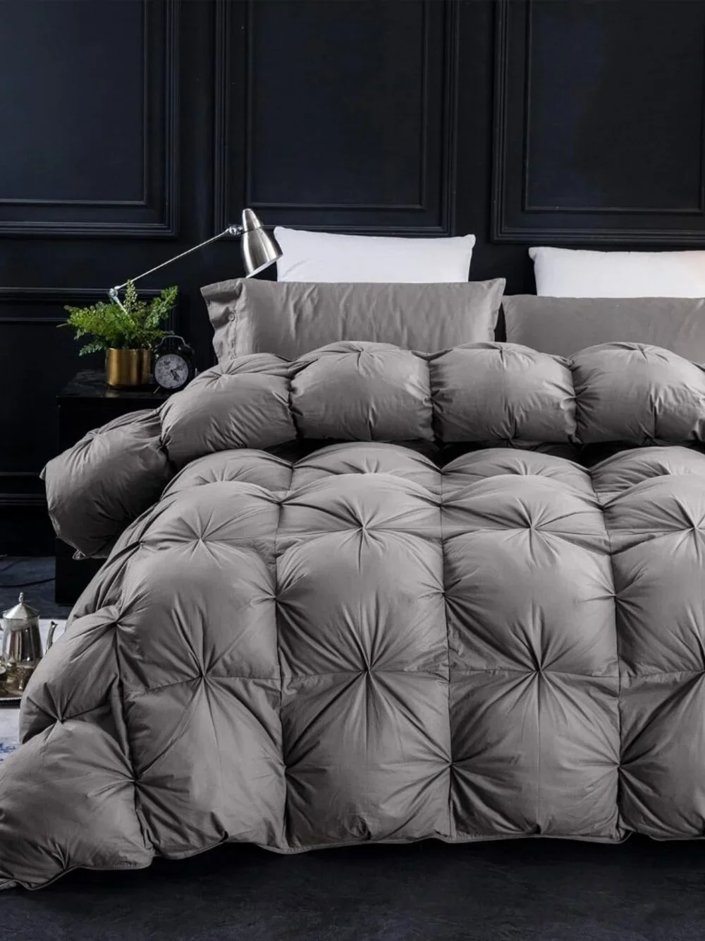 Three Geese Pinch Pleat Waterfowl Feathers and Down Comforter Palatial King Size